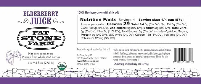Fat Stone Farm Pure Organic Elderberry 2x 9.3 9.3 fl. - Product Image
