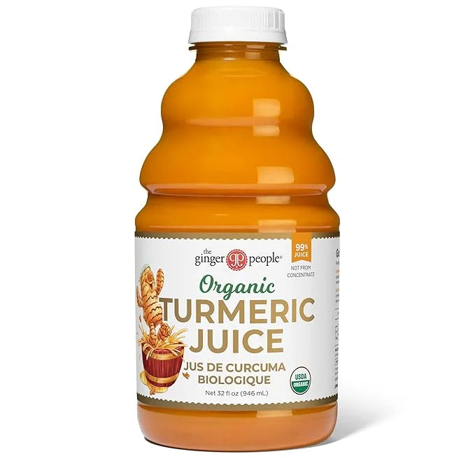 Organic Turmeric Juice, 99% Pure Turmeric Juice by The Ginger People – Drug Free Support, Non-GMO, Premium Quality, 32 Fl ...