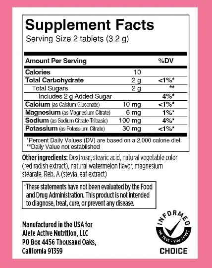 SaltStick FastChews Electrolytes - 60 Chewable Electrolyte Tablets - Watermelon - Salt Tablets for Running, Fast Hydration...