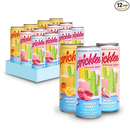 Cactus Water Variety 12 Pack - Made From Prickly Pear - Added Natural Antioxidants & Electrolytes For Hydration, Immunity,...
