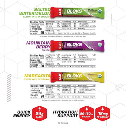 CLIF BLOKS - Energy Chews - Variety Pack - Non-GMO - Plant Based - Fast Fuel for Cycling and Running - Quick Carbohydrates...