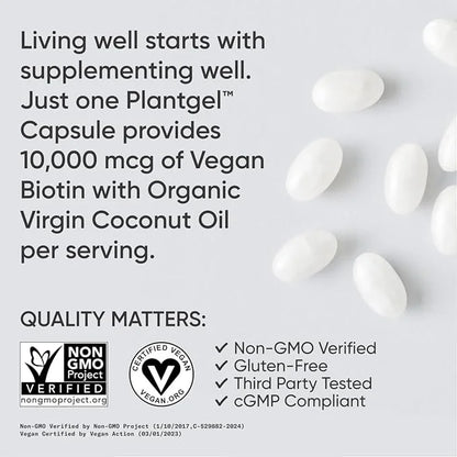 Sports Research Vegan Biotin 10,000mcg B7 for 120 Softgels (4 Month