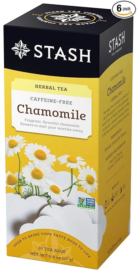 Stash Tea Chamomile Herbal Tea - Naturally Caffeine Free, Non-GMO Project Verified Premium Tea with No Artificial Ingredie...