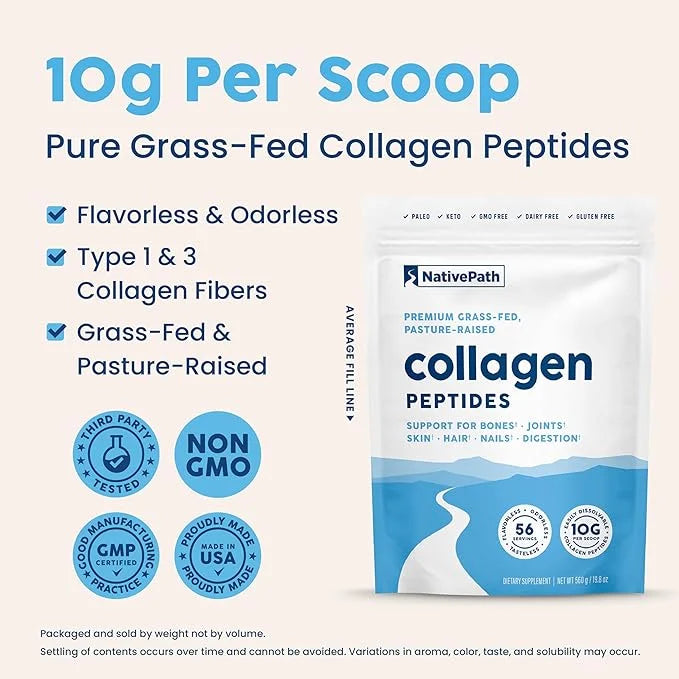 NativePath Collagen Peptides Protein 1 & 3 Collagen 19.8 oz (56 Servings)