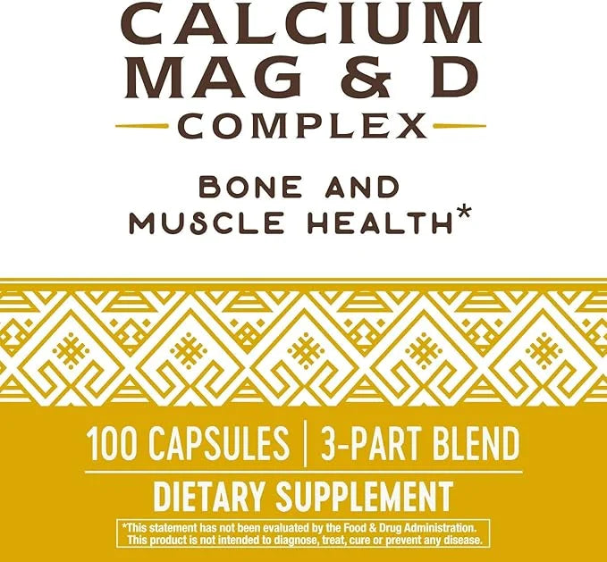 Nature's Way Calcium-Magnesium-Vitamin D Capsules, Supports 100 Capsules