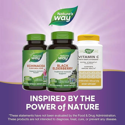 Nature's Way Black Elderberry Supplement, Traditional 100 Capsules