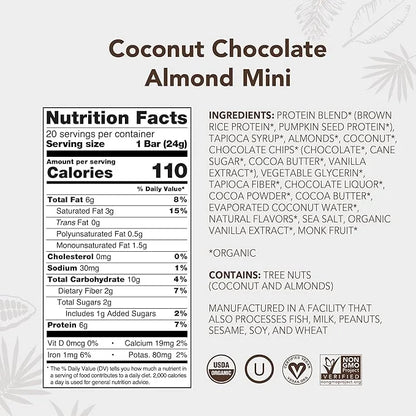 ALOHA Organic Plant Based Protein Bar MINIS |Coconut Chocolate Almond | 20 Count, 24g Bars | Vegan, Low Sugar, Gluten Free...
