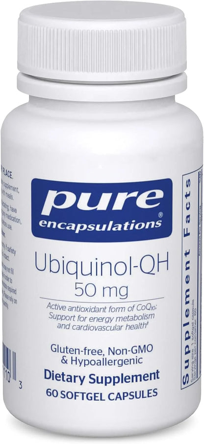 Pure Encapsulations Ubiquinol-QH 50 mg | Active Form of CoQ10 to Support Immune Health, Cellular Energy, and Cardiovascula...