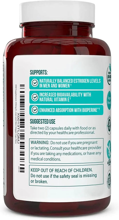 DIM Supplement 250mg (Diindolylmethane)-Plus Dong Quai, Natural Vitamin E & BioPerine - Supports Menopause Relief, PCOS Tr...