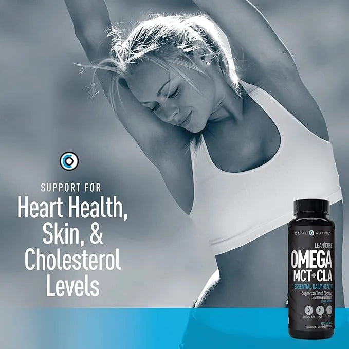 Lean CORE Omega MCT + CLA - Stimulant Free Health Formula, Lean Muscle & Toned Physique, Omega 3-6-9 Fatty Acids - Flaxsee...