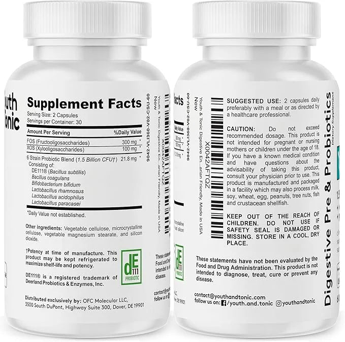 Youth & Tonic Digestion Stomach Support 180 Pills