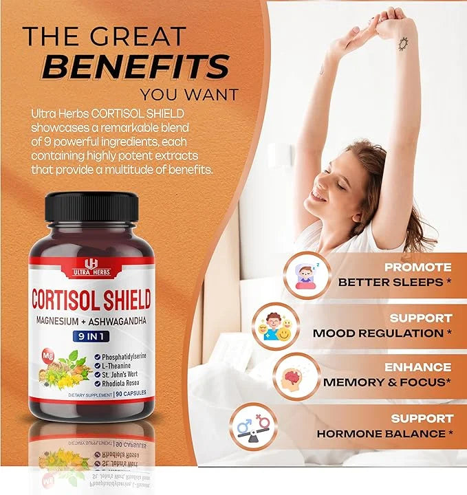 CORTISOL SHIELD 9 in 1-15,250mg Magnesium (90 count 1))