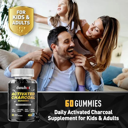 Activated Charcoal Gummies for Kids, 500mg Chewable Activated Charcoal Supplement for Gas Relief, Detox, Digestive and Ora...