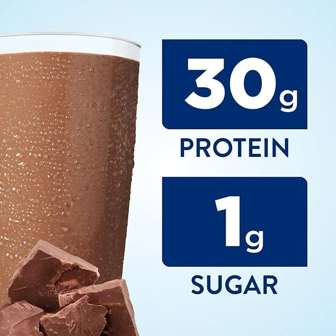 Ensure Max Protein Milk Chocolate with Caffeine Nutrition Shake | 30g Protein, 1g Sugar, 4g Fiber Blend | 12 Pack - Produc...