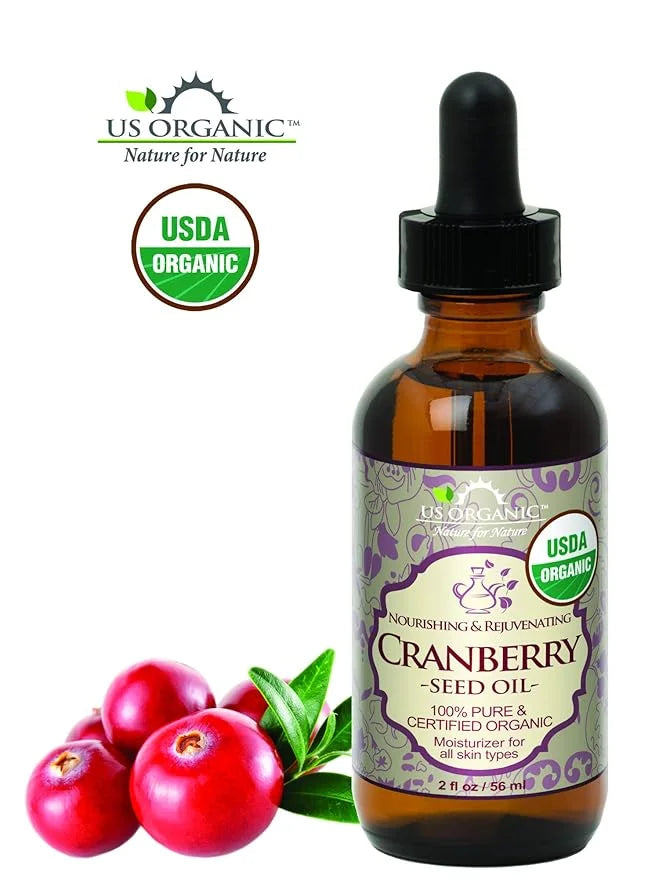 US Organic Cranberry Seed Oil, USDA Certified Organic,100% Pure & Natural, Cold Pressed Virgin, Unrefined in Amber Glass B...