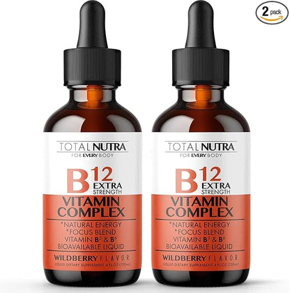 Extra Strength B Vitamin Drops- B B12, B6, B6, B3- B3- Vegan 2pk