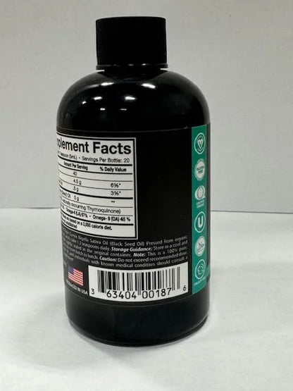 SprinJene Natural® 100% Pure Organic Black Seed Oil Cold Pressed for Oral Wellness, Nigella Sativa Black Seed Oil, Black C...