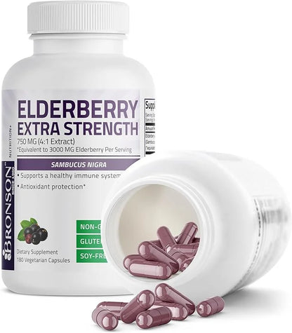 Bronson Elderberry Extra Strength, Supports Healthy 180 Vegetarian