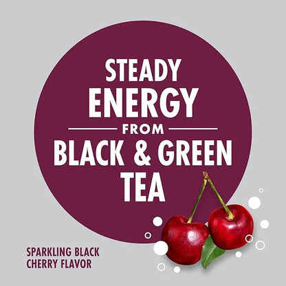 V8 +Energy Sparkling Black Cherry Juice Energy Drink, 11.5 fl oz Can (12 Pack) - Product Image