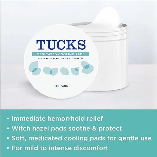 TUCKS Medicated Cooling Pads, 100 Count