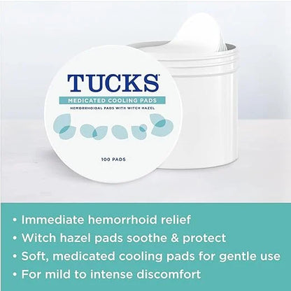 TUCKS Medicated Cooling Pads, 100 Count