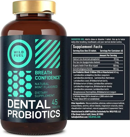 Oral Probiotics for Mouth Bad Breath 3 Billion 90 Prebiotic