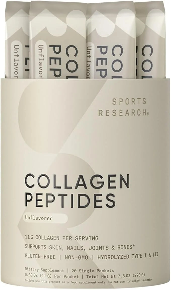 Sports Research® Collagen Peptides Packets (20 Count) 1 & 3 Collagen
