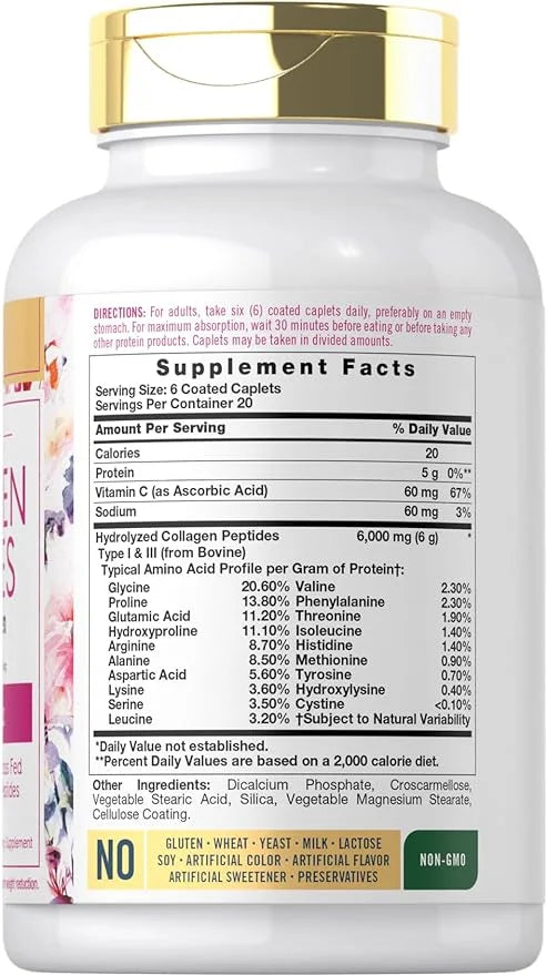Carlyle Collagen with Vitamin C 6000mg | 120 Caplets 1 and 3 |