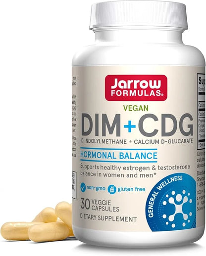 Jarrow Formulas® DIM + CDG, Dietary Supplement, Liver Detox Support for Healthy Hormone Regulation and General Wellness, 3...