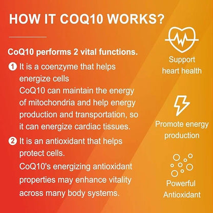 CoQ10 and Black Pepper Extract 400mg 120 Softgels, Q10(Ubiquinone) Supplement 3 Times
