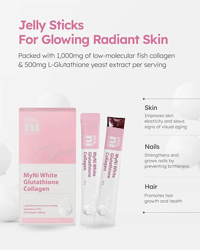 Glutathione Collagen Jelly (15 Sticks) 500mg, Low-Molecular 1,000mg, Pomegranate