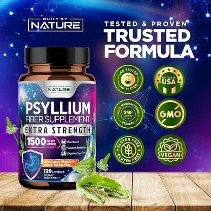 Psyllium Husk Capsules 1500mg 120 Capsules