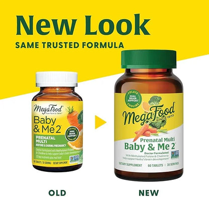 MegaFood Baby & Me 2 Prenatal 120 Tabs (60 Servings)