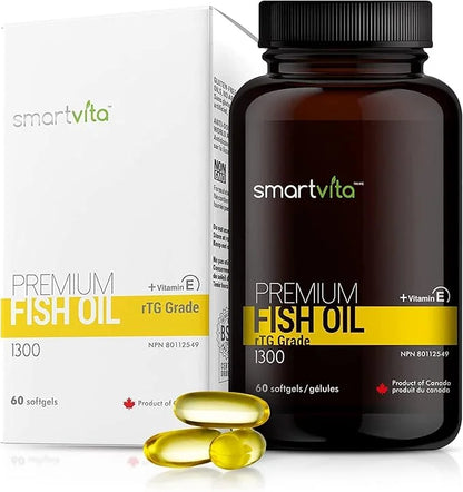 Premium Fish Oil, rTG Grade Omega 3, Fish 3, EPA, 3 Supplement, 60 Softgels