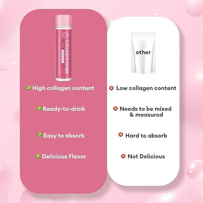 Collagen Drink with 6000mg Marine Collagen 0.85 Fl.Oz(25ml)x30 Fl.Oz(25ml)x30 Bottles,