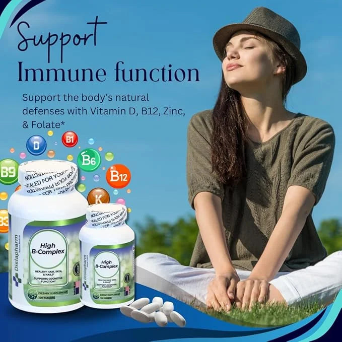 High B Complex Vitamins for Women B2, B6, B6, B12, B12, B1, B1, Vitamin 100 Tablets