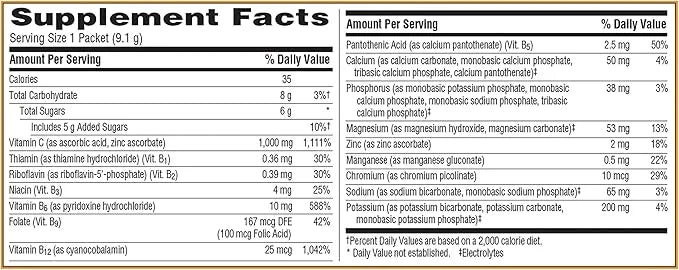 Emergen-C 1000mg Vitamin C Powder, with Antioxidants, B Vitamins and Electrolytes, Supplements for Immune Support, Caffein...