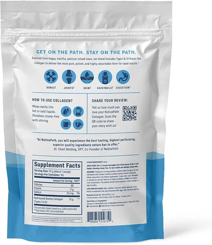 NativePath Collagen Peptides Protein 1 & 3 Collagen 19.8 oz (56 Servings)