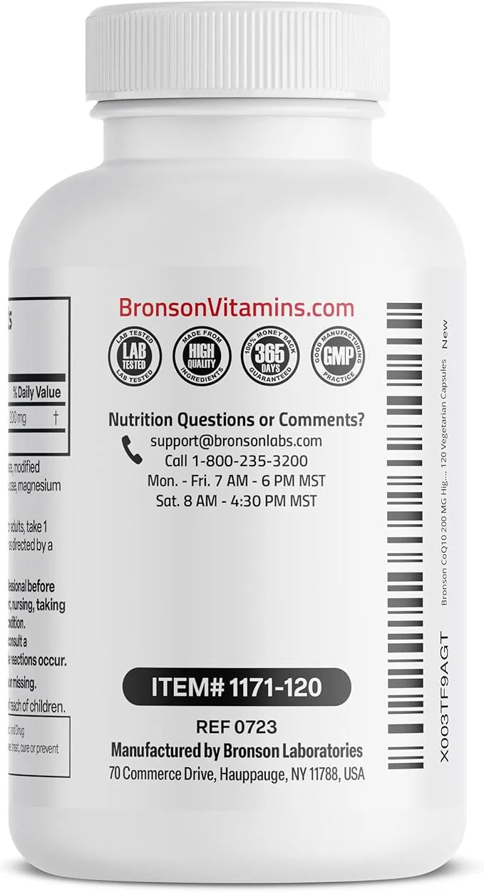 Bronson CoQ10 200 MG High Potency 120 Vegetarian