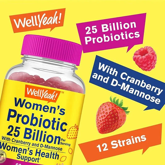 25 Billion Probiotics for Women Gummies 12 Strains 60 Gummies