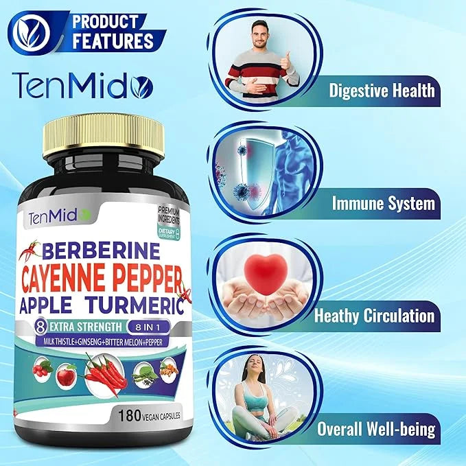 Cayenne Pepper Supplements Extract Capsules 6050mg, 180 Capsules