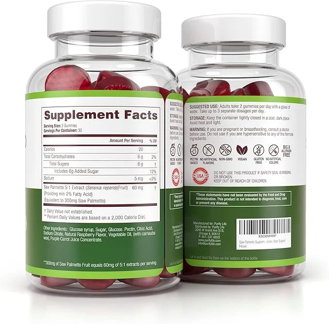 Vegan Saw Palmetto for Women & Men - Potent Saw Palmetto Extract, Prostate Supplements for Men, DHT Blocker for Womens Hai...