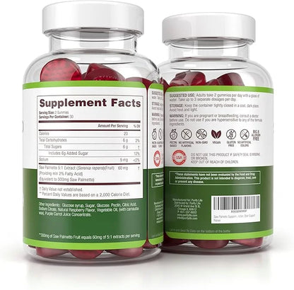 Vegan Saw Palmetto for Women & Men - Potent Saw Palmetto Extract, Prostate Supplements for Men, DHT Blocker for Womens Hai...