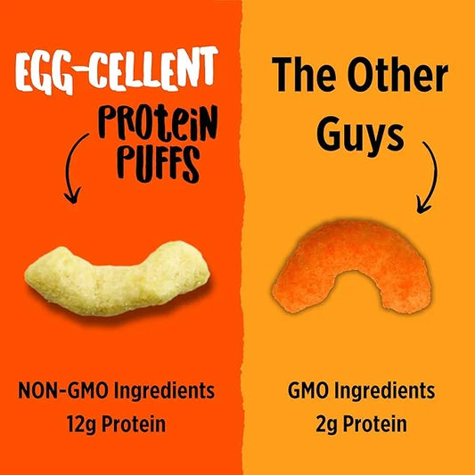 Todd's Better Snacks Egg-Cellent Protein Puffs, White Cheddar, 1.2 Oz (Pack of 10), Made with Egg Whites, 12g Protein, Glu...