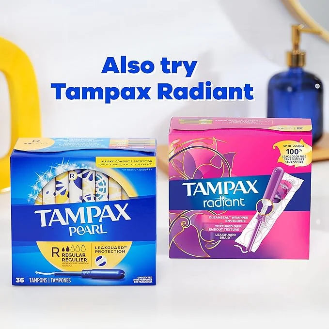 Tampax Pearl Tampons Regular Absorbency, 50 Count 2 Packs (100 Count
