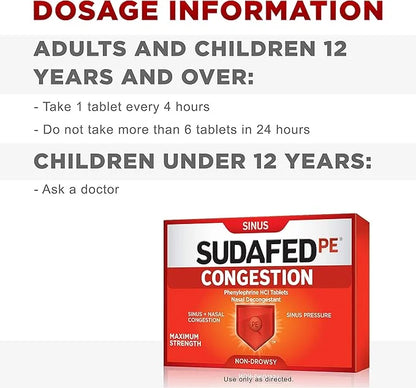 Sudafed PE Sinus Congestion Maximum Strength 36 ct