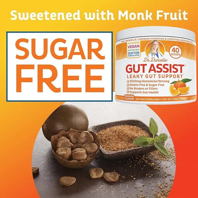 Doctor Danielle Gut Assist - Leaky Gut Repair Supplement Powder - Glutamine, Arabinogalactan, Licorice Root - Supports IBS...