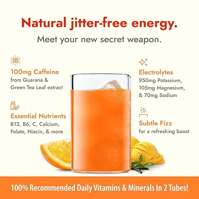 Zipfizz Daily Energy Drink Powder, Orange Cream, 20 Pack | 3-in-1 Sustained Energy, Rapid Hydration, and Essential Vitamin...