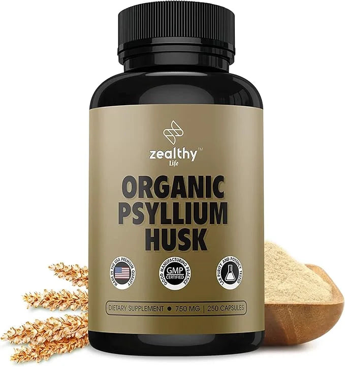 Psyllium Husk Capsules, All-Natural Fiber Supplement,