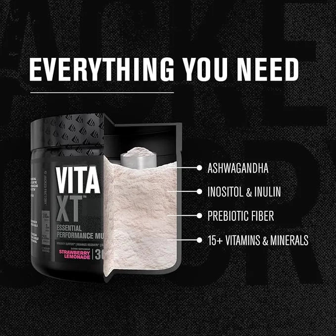 Jacked Factory Vita XT Performance Vitamin Powder KSM-66 Ashwagandha, B6, B12, B12, & 30Sv